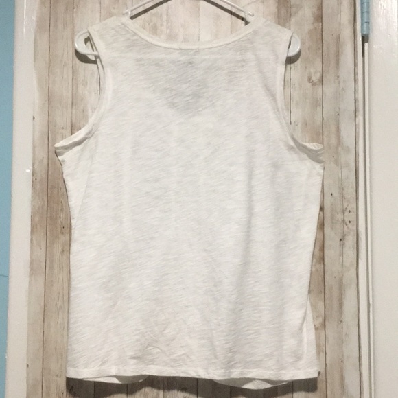 Talbots White Ruffled Tank Top - Picture 3 of 4